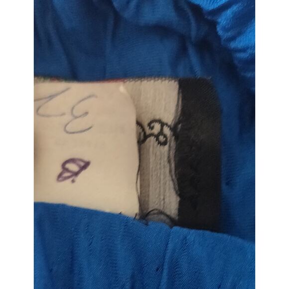 David Rose Maxi Dress Womens 12 Royal Blue Crinkle Material Beaded Embellished - Picture 11 of 16